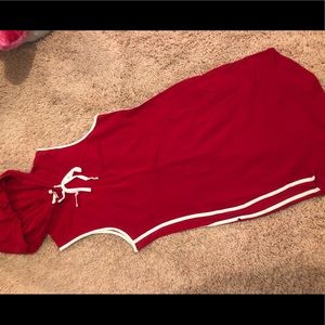Hooded Red mini dress
